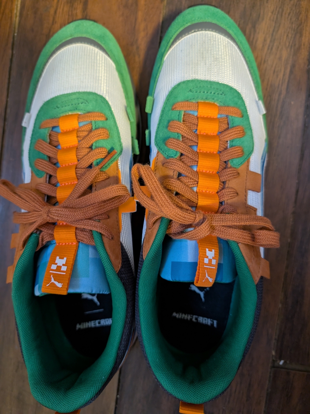 Puma Kids Green, Orange & Brown Sneakers